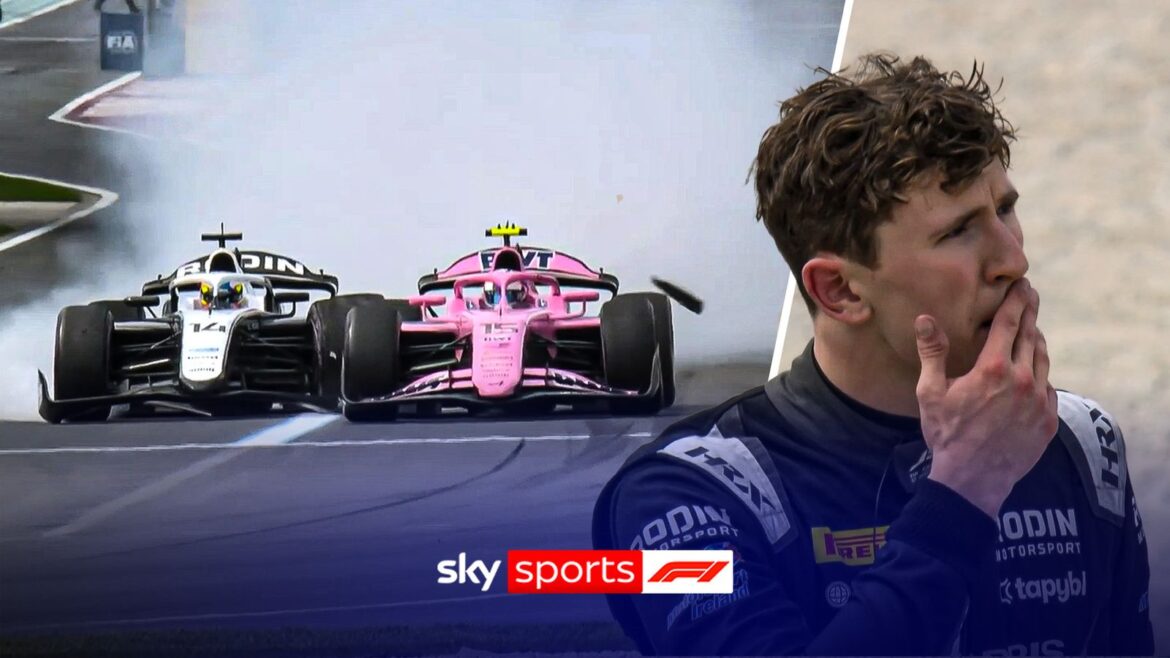 Australian Grand Prix: Alpine’s Alex Dunne crashes into F2 teammate whilst fight for the lead | F1 News | Sky Sports