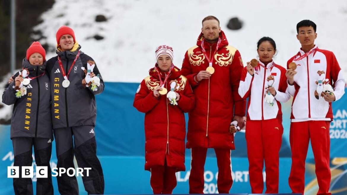 Germans protest against Russia on Paralympic podium