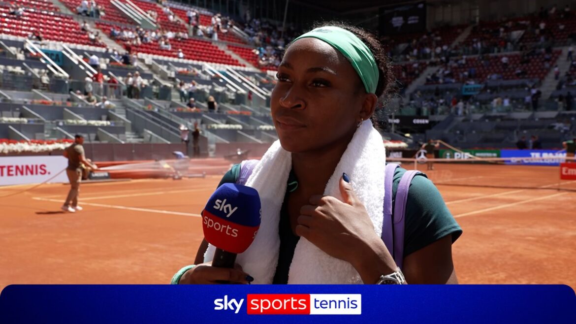 Coco Gauff reaction after beating Sorana Cirstea at the Madrid Open